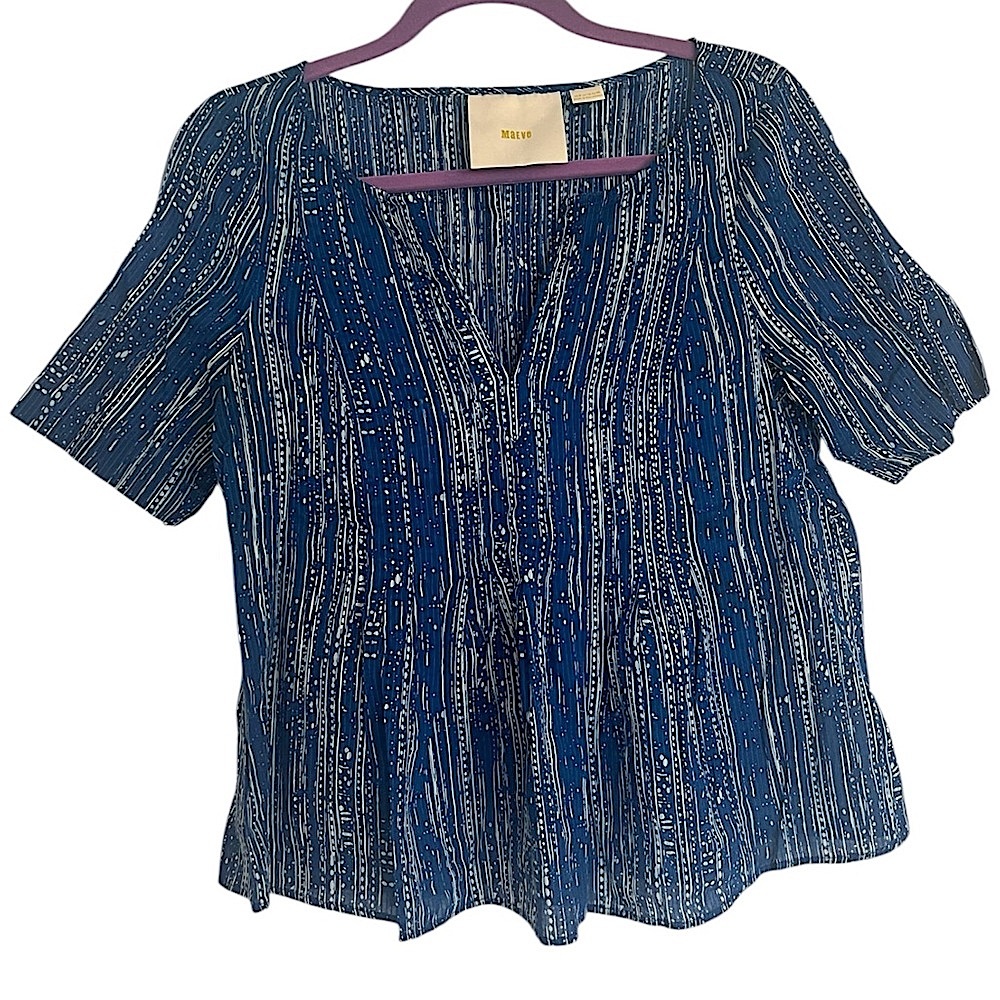 Anthropologie Maeve pleated shirt Sz US 8